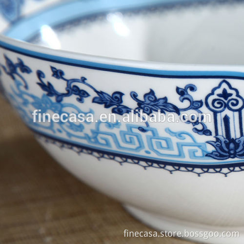 9 Inches Elegant New Bone China Large Salad Bowl of Blue in China